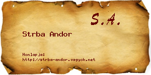 Strba Andor névjegykártya